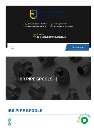 IBR-Approved Pipe Spools – Seamless Fabrication & Superior Quality