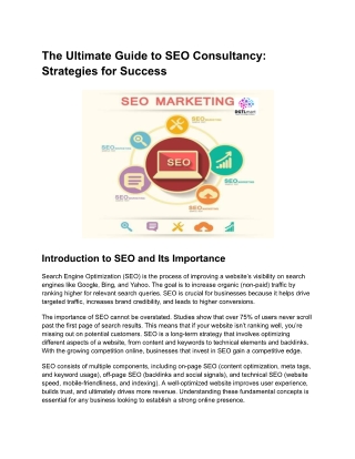 The Ultimate Guide to SEO Consultancy Strategies for Success