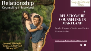 Relationship Counseling in Maryland -Resolve Unspoken Tensions and Lack of Communication