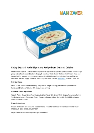 Enjoy Gujarati Kadhi Signature Recipe from Gujarati Cuisine