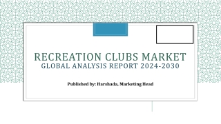Recreation Clubs Market Share, Trends, and Overview | 2024-2030