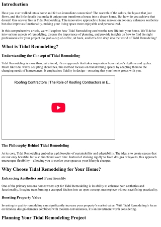 How Tidal Remodeling Can Bring your Dream Home to Life
