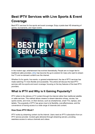 best iptv services with live sports event coverage