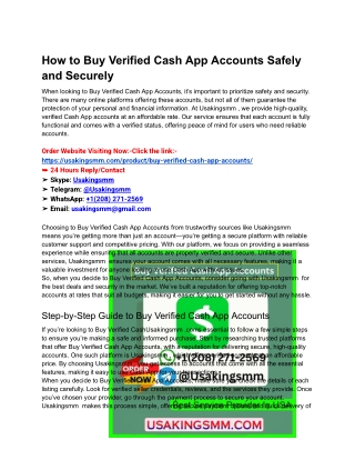 How to Buy Verified Cash App Accounts Safely and Securely