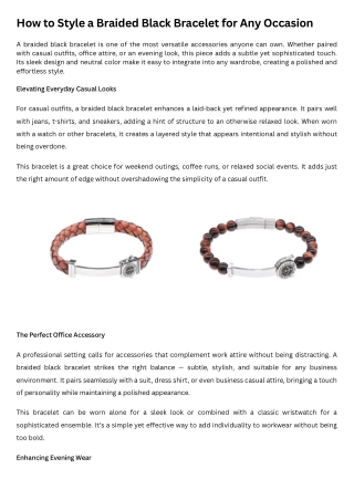 How to Style a Braided Black Bracelet for Any Occasion
