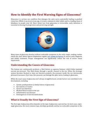 How to Identify the First Warning Signs of Glaucoma