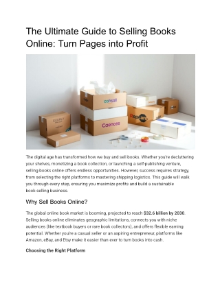 The Ultimate Guide to Selling Books Online_ Turn Pages into Profit