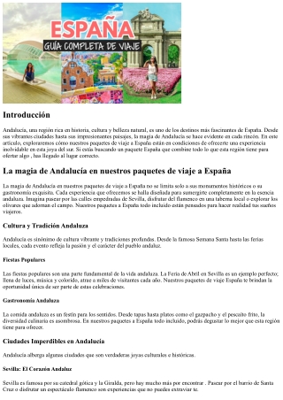 La magia de Andalucía en nuestros paquetes de viaje a España