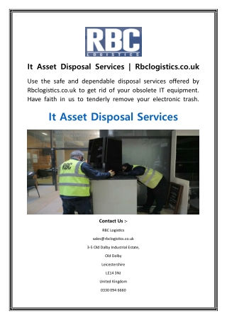 It Asset Disposal Services  Rbclogistics.co.uk