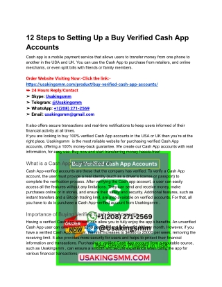 12 steps to setting up a buy verified cash