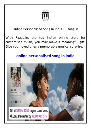 Online Personalised Song In India  Raaag.in