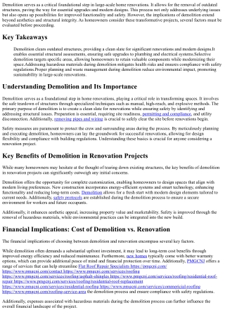 demolition serves as a critical foundational step