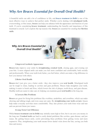 Why Are Braces Essential for Overall Oral Health?