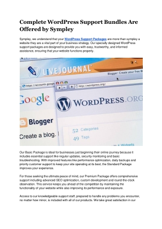 complete wordpress support bundles are offered