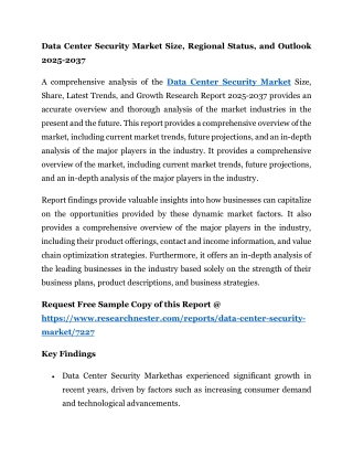 data center security market size regional status