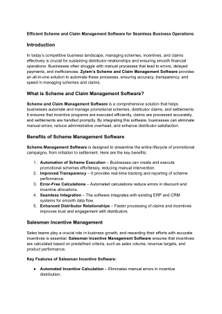 efficient scheme and claim management software