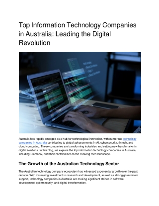 Top Information Technology Companies in Australia_ Leading the Digital Revolution