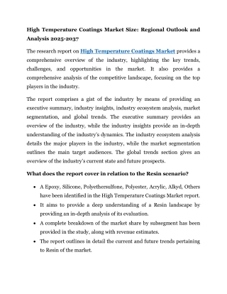 high temperature coatings market size regional