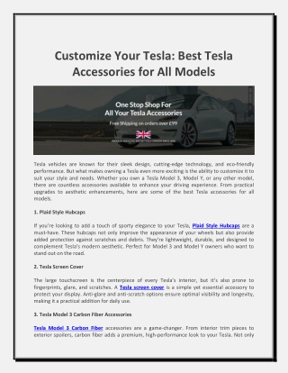 Customize Your Tesla Best Tesla Accessories for All Models