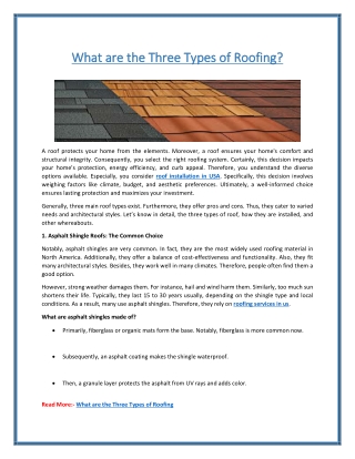 What are the Three Types of Roofing