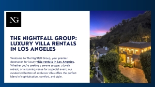 Exclusive Los Angeles Villa Rentals – The Nightfall Group