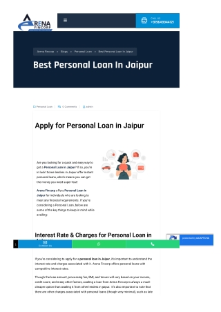 Best Personal Loan Options in Jaipur: Compare Rates & Apply Easily