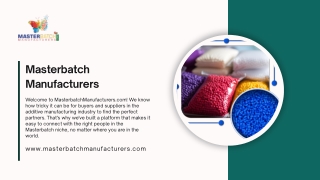 Get Superior White Masterbatch for Your Plastic Products