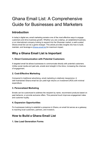 ghana email list a comprehensive guide
