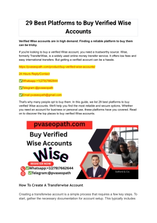29 best platforms to buy verified wise accounts