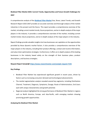 biodiesel filter market 2025 current trends