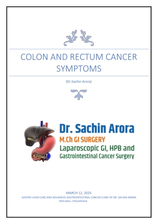 Colon and Rectum Cancer Symptoms