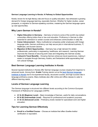 german language learning in kerala a pathway
