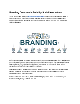 Branding Company in Delhi by Social Mosquitoes