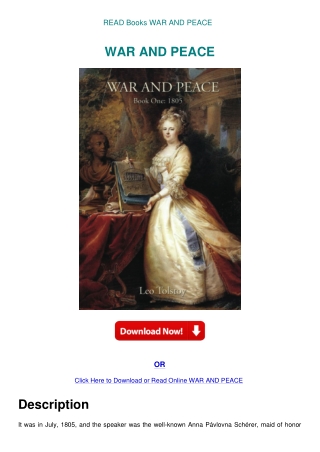 READ Books WAR AND PEACE