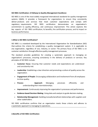ISO 9001 Certification