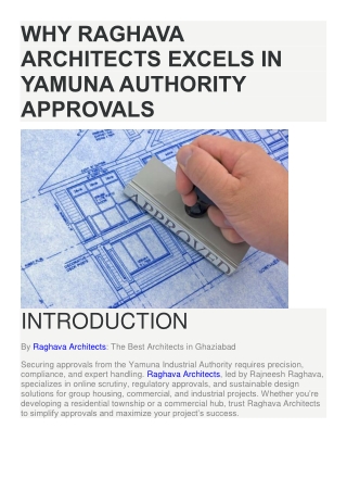 why raghava architects excels in yamuna authority