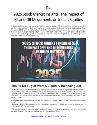 2025 Stock Market Insights The Impact of FII and DII Movements on Indian Equities