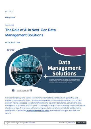 The Role of AI in Next-Gen Data Management Solutions