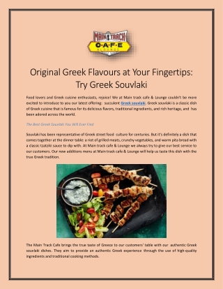 original greek flavours at your fingertips