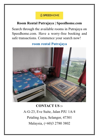 Room Rental Putrajaya  Speedhome