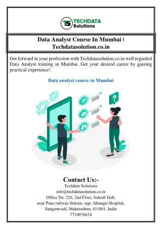 Data Analyst Course In Mumbai | Techdatasolution.co.in