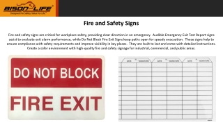 Fire and Safety Signs