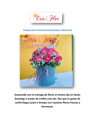 Entrega de flores el mismo día Santo Domingo | crisflor.com.do