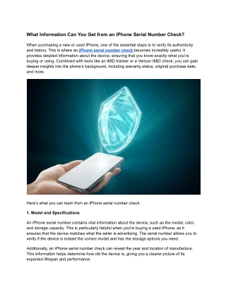 What Information Can You Get from an iPhone Serial Number Check