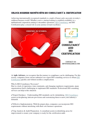unlock business growth with iso consultancy