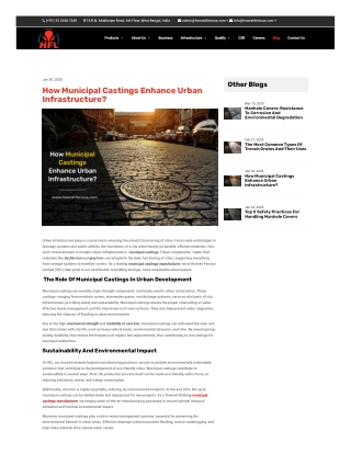 how municipal castings enhance urban infrastructure