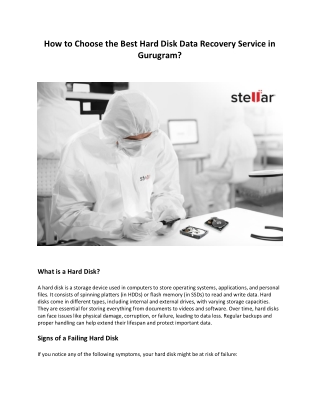 How to Choose the Best Hard Disk Data Recovery Service in Gurugram