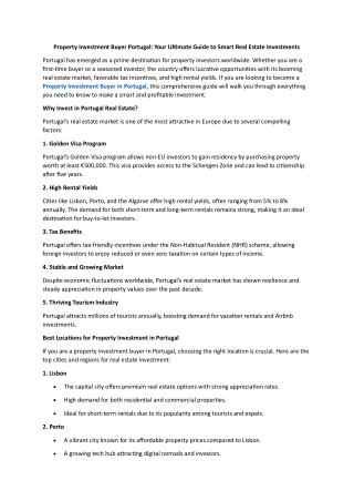 Property Investment Buyer Portugal - Your Ultimate Guide to Smart Real Estate Investments