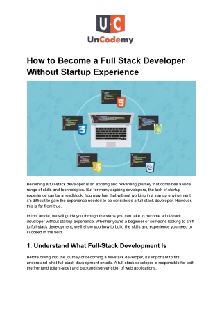how to become a full stack developer without