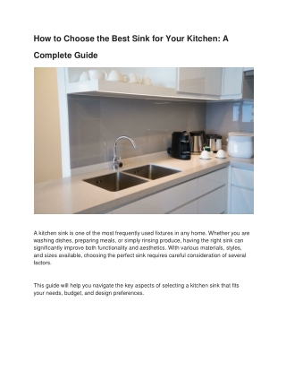 how to choose the best sink for your kitchen